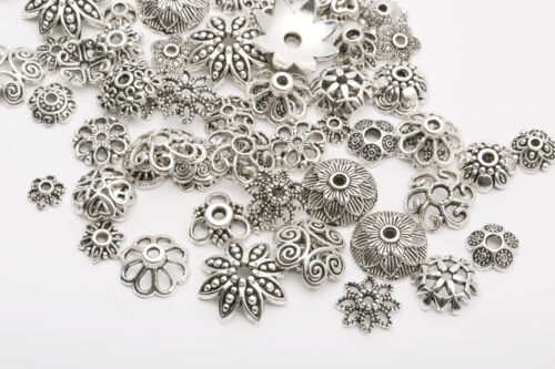 45g (about 150pcs) Mixed Tibet Silver Beads Caps Spacer For Jewelry Making
