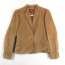 Vintage 70s Blazer Womens 8/9 Brown Corduroy Sasson Preppy Boho Academia