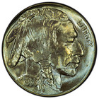 New Listing1938-D 5C Buffalo Nickel Pcgs Ms67 - Beautiful Dual Sided Toning