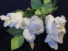 Vtg Millinery Flower Collection White w/Velvet  Rose 2-4" Japan Germany H4638