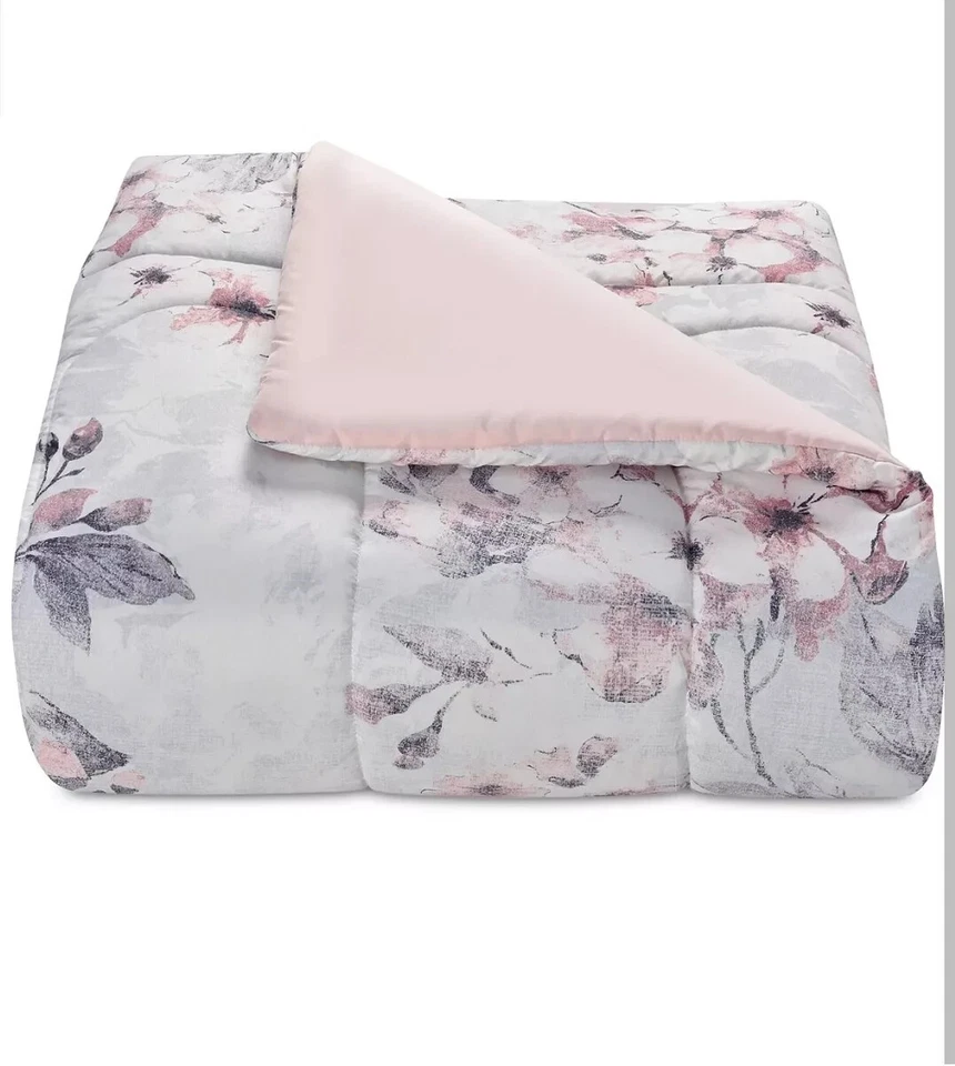 Full/Queen Reversible Comforter Set Pem America Colesville Blush New - Image 2 of 4