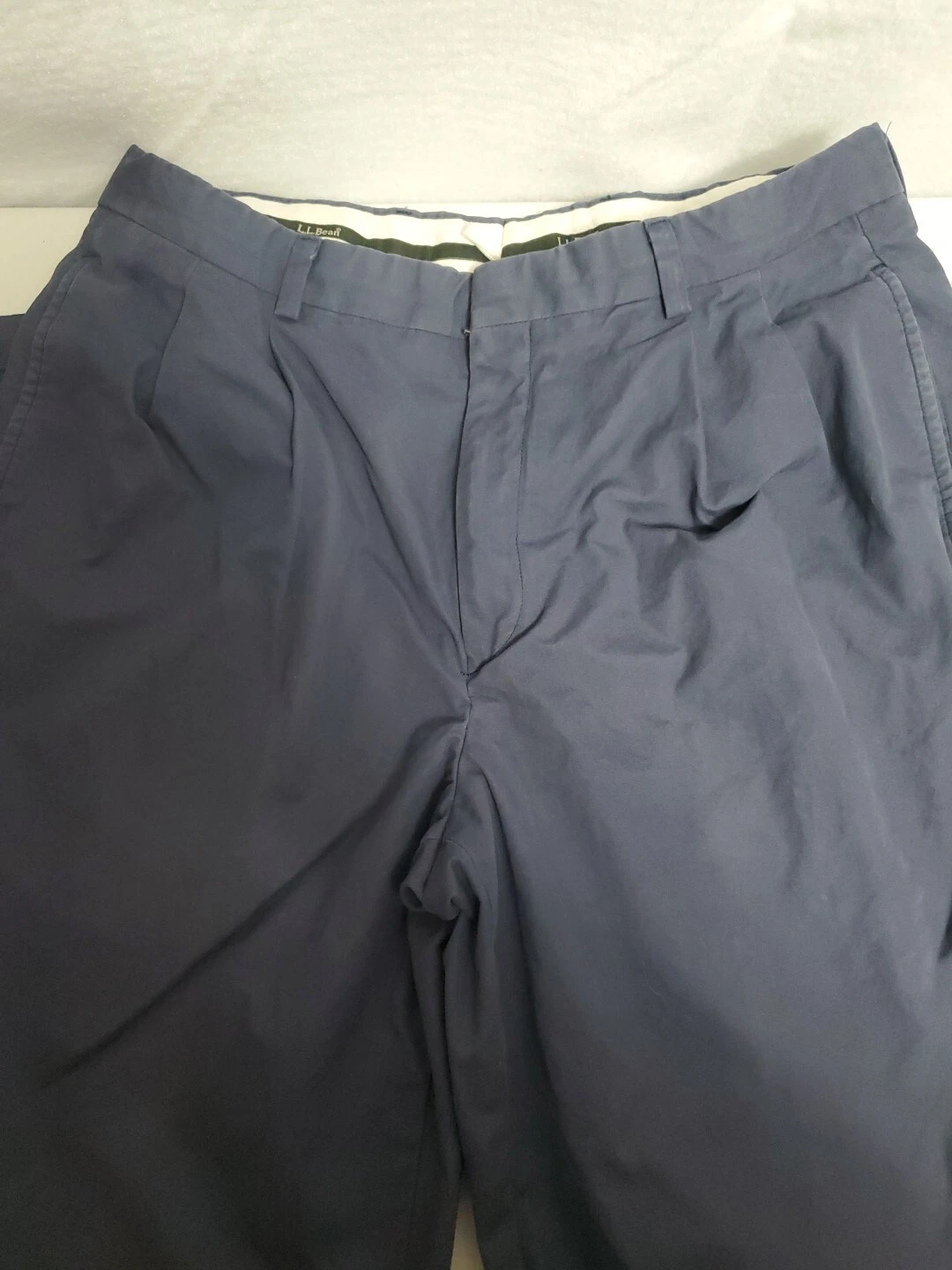 L.L. Bean Straight Leg Cotton Pants Men's Size 35 Blue Reed