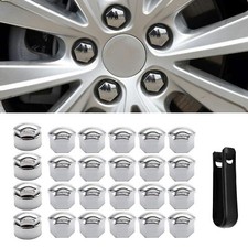 17mm Car Wheel Nut Lug Hub Covers Caps Screw Studs Decoration Chrome Accessories