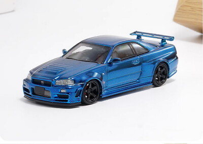 Fuji 1/64 Scale Nissan GT-R R34 Nismo Z-Tune Blue Diecast Car