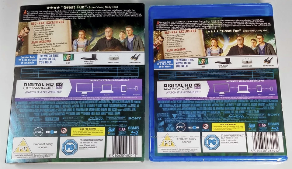 GOOSEBUMPS Brand New 3D + 2D BLU-RAY Movie 2015 Jack Black Film Goose Bumps - Image 3 of 4