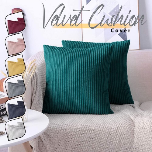 Velvet Sofa Bed Cushion Covers Home Décor Pillow Corduroy Cord 18"X18" Square