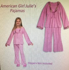 New Girls Retired American Girl JULIE PJ Set Long Sleeve Pink Butterfly Size-XS