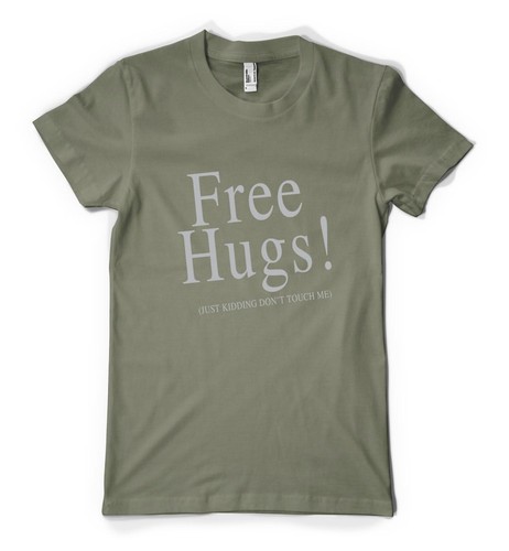 Abbracci in omaggio! Maglietta Just Kidding Don't Touch Me Slogan Unisex Personalizzata Adulto - Foto 8 di 20