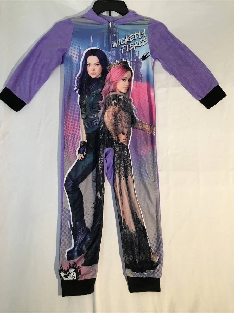 Disney Descendants 3 Girl s Long Sleeve Zip Front Pajamas with