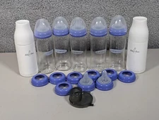 Lot of 5 Lansinoh Breastmilk Bottle, 2x Baby's Brew Formula Dispenser, Nipples