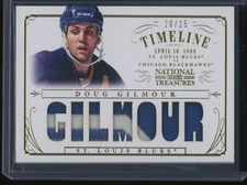 2013-14 National Treasures Doug Gilmour #T-DG Timeline Game Used Patch Jumbo /25
