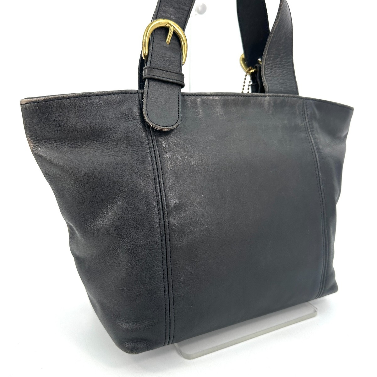 COACH Vintage Old 4133 Hand Bag Dark Gray Leather Authentic | eBay