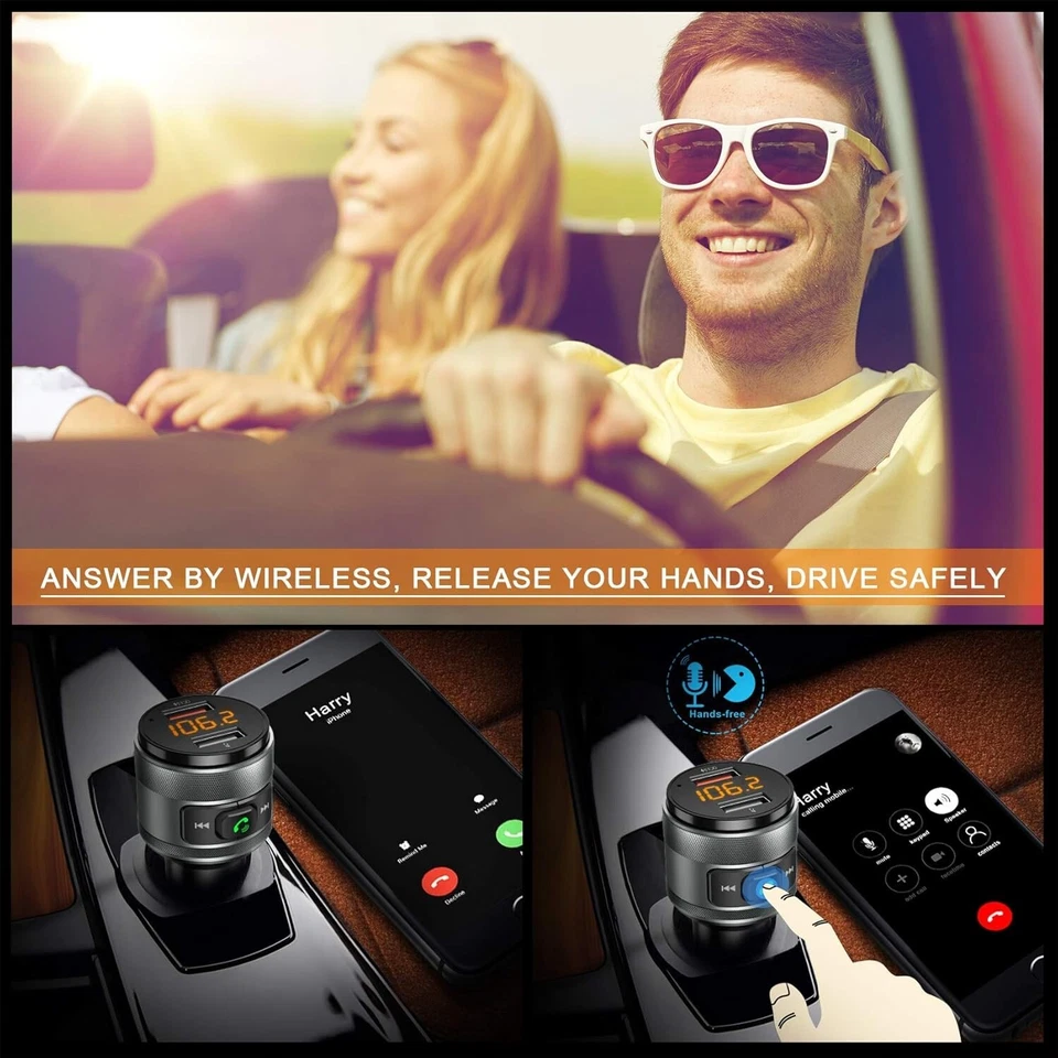Transmisor FM Bluetooth 5.0 Inalámbrico para Coches 2 Puertos Conexión Estable Sonido Claro Foto 3 de 4