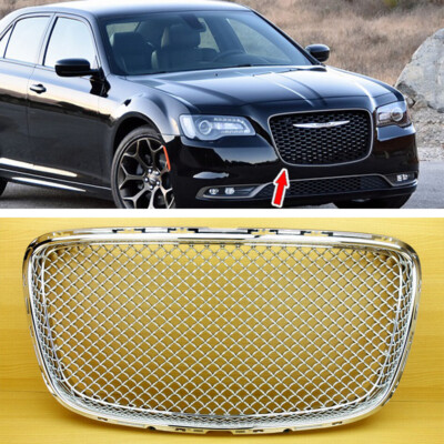 Bentley Style Front Grille Grill Fit For Chrysler 300 300C 300S 2015-2019 Chrome