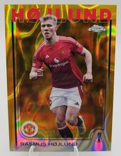 Carte Sportive Rasmus Hojlund 2023 Topps Finest Road To UEFA Euro 2024 Auto Réfracteur - Gradée PSA 10