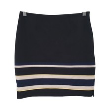 White House Black Market Black Striped Trim Pencil Skirt Womens Size 4 Modern