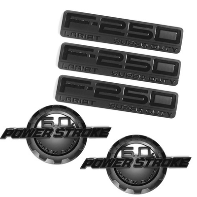 #ad 5 6.0L POWER STROKE F 250 Lariat Super Duty Emblem fits Badge F250 Black $54.19