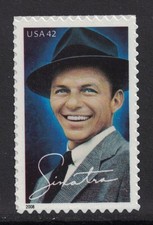 Scott 4265- Frank Sinatra, Singer- MNH (S/A) 42c 2008- unused mint stamp