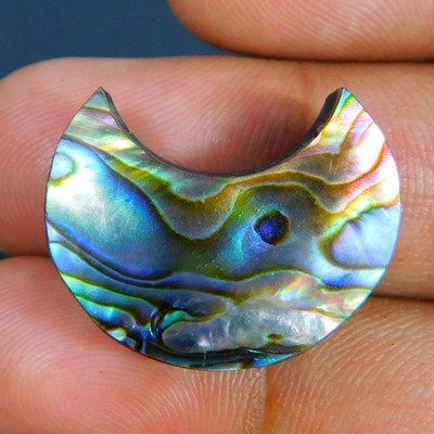 Wholesale 20.35Cts. Natural Amazing Paua Abalone Shell Moon Crescent Gemstone