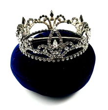 Tierra Crown | Crystals | Silver tone? | 4.25" x 2.5" | Needs Cleaning | NOS