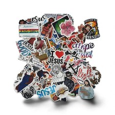 50 Christian Bible Stickers Waterproof Vinyl Jesus Faith Stickers for Water Bott