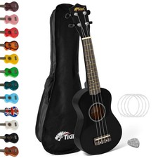 Image of Soprano Ukulele - Beginners Uke with Bag, Felt Pick and Aquila Strings By Tiger 