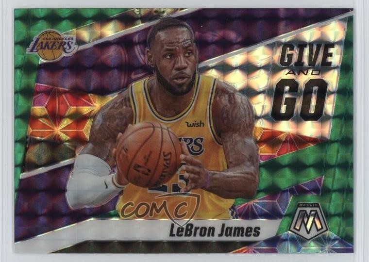 2019-20 Panini Mosaic Give and Go Green Mosaic Prizm LeBron James #8 w5b
