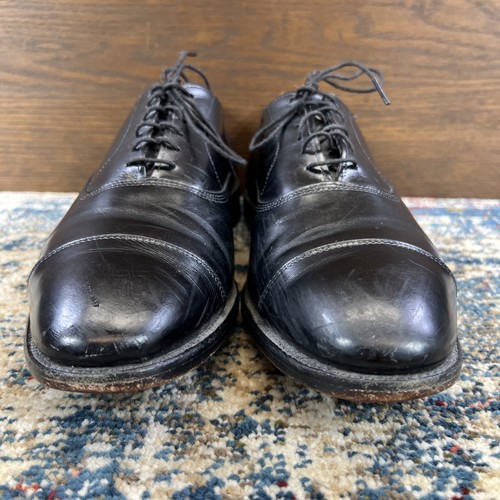 Scarpa elegante Oxford ALLEN EDMONDS Park Avenue 5615 in pelle nera con cappuccio da uomo taglia 9D - Foto 6 di 17