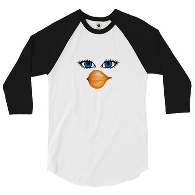 Veggie Themed Raglan Shirt Onion | 3/4 Sleeve | Unisex | Vegetable Jersey
