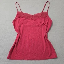 Y2K Old Navy Cami Small Pink Lace Trim Tank Romantic Coquette Fairy Fairycore