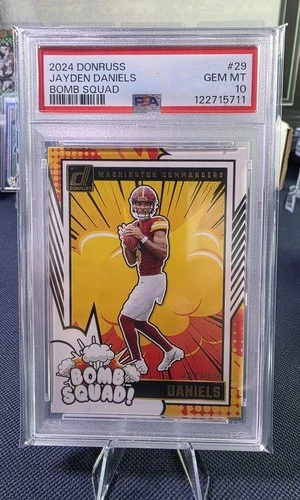 2024 Panini Donruss Bomb Squad Jayden Daniels #29 (RC) PSA GEM MT 10 Commanders