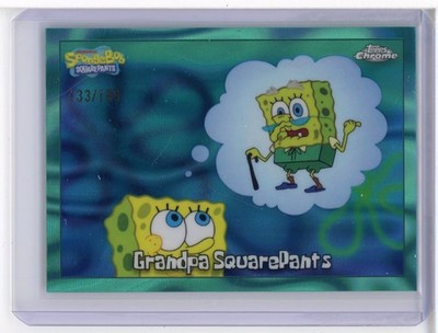 2025 Topps Chrome SpongeBob GRANDPA SQUAREPANTS AQUA REFRACTOR /199
