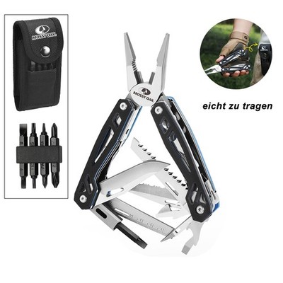 22-in-1 Schwarz Multi-Tool Edelstahl Multifunktionale Zange mit Tragtasche