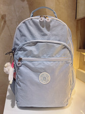 NUEVO CON ETIQUETAS Kipling Seoul hasta 15" Mochila Grande Portátil Azul Claro Acolchada Hombro 45cm H
