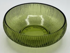 E O Brody Co Emerald Green Ribbed Glass Bowl 6” Cleveland OH USA Made