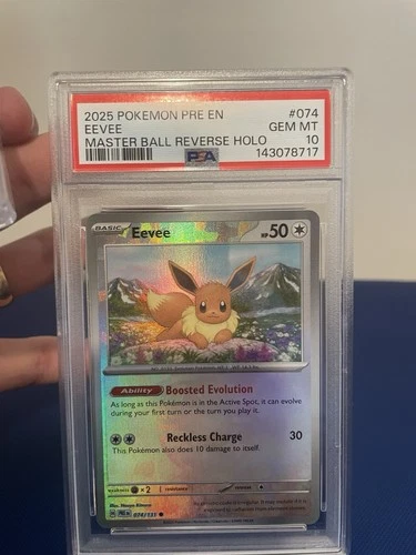 Pokémon Prismatic Evolutions Eevee Masterball PSA 10