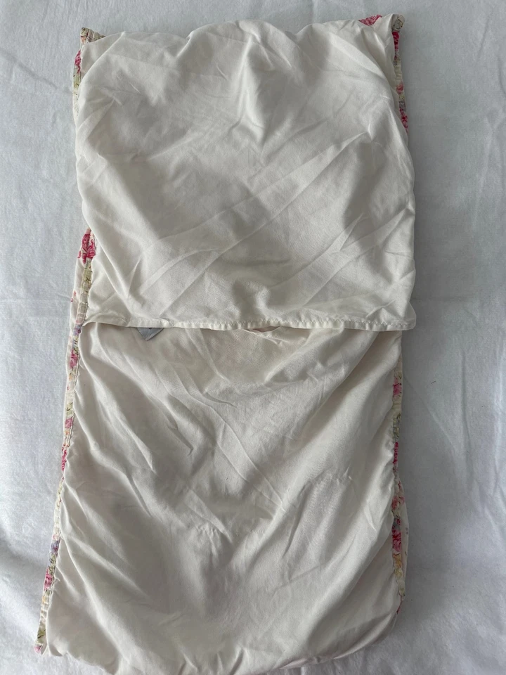 Pink Rose floral print SHABBY CHIC queen pillow shams x 2 - Image 2 of 4