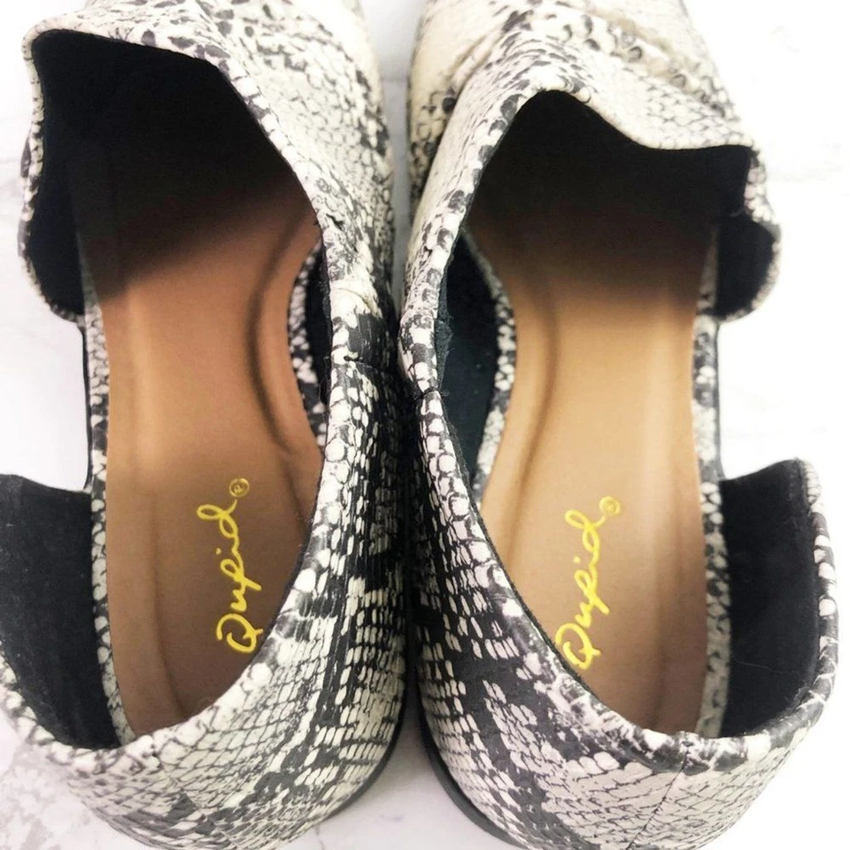 Новый с Ярлыками Qupid искусственной змеиной кожи заостренный носок вырез плоскостях (10) без шнуровки Python ботинок  - Изображение 4 из 4