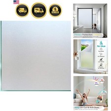 Frosted Glass Window Privacy Film Day and Night, Static Cling No Glue, Anti-G...