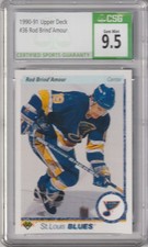 90-91 ROD BRIND'AMOUR RC UPPER DECK ROOKIE CARD #36 BLUES CSG 9.5 GEM MINT. rookie card picture