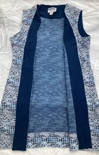 Vintage 60s 70s Women  s Hopewell Open Front Long Vest Boho Aztec Southwestern XL