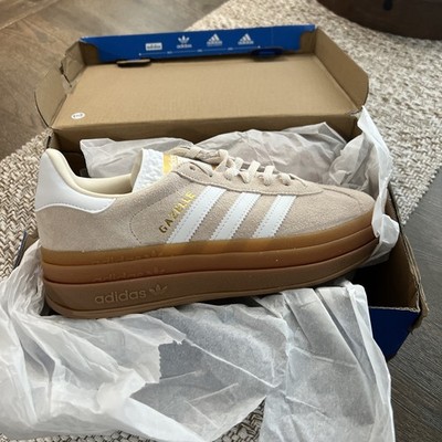 adidas Gazelle Bold J Women's Sneakers Beige White Gum Suede Originals