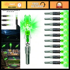 12 Pack Led Lighted Nocks For Arrows .204 .233 .244 .246 Id - Archery Night Shoo