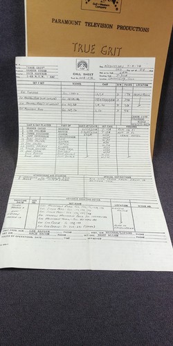 1978 True Grit A Further Adventure Stern TV Movie Script Call Sheet Warren Oates - Bild 3 von 17