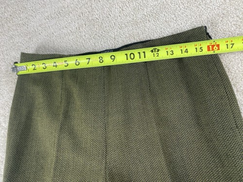 Carlisle Dress Pants Women 6 Green Tweed Wool Blend Straight Lined Career - Picture 7 of 13