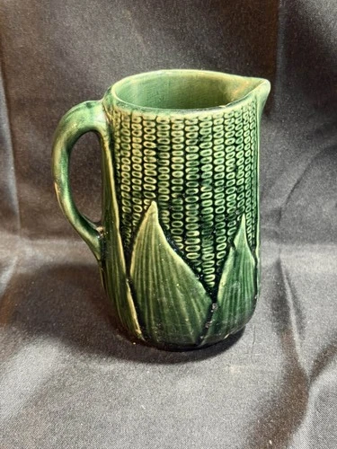 Brush McCoy Corn Cob Pitcher #44 Green Pottery Vintage Majolica Ceramic