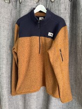 The North Face Sweater Men's XL Brown Gordon Lyons 1/4 Zip Knit Fleece