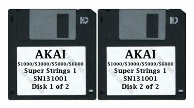 Akai S1000 / S5000 Set of Two Floppy Disks Super Strings 1 SN131001