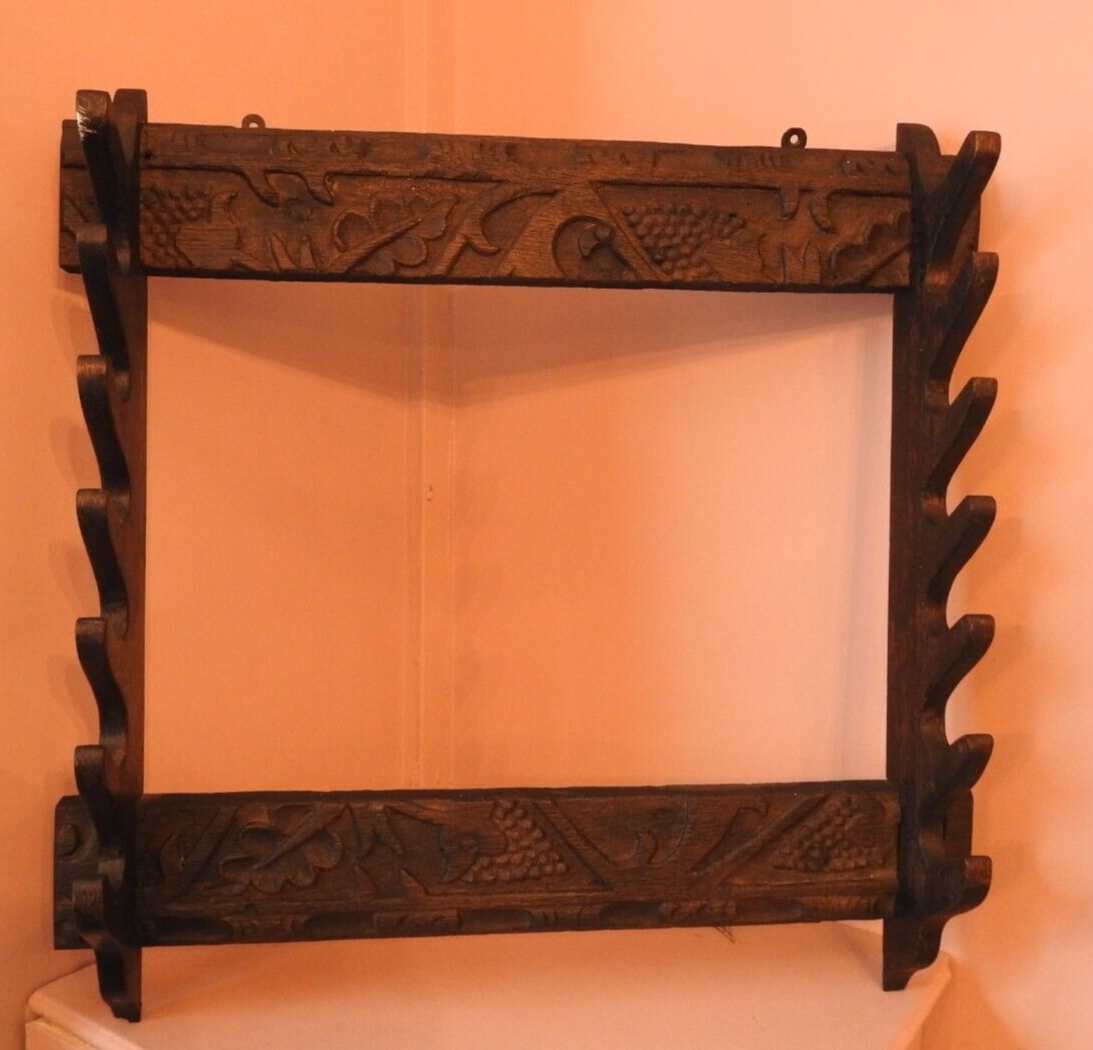 Lovely Antique Rustic Hand Carved Oak Gun Rack eBay