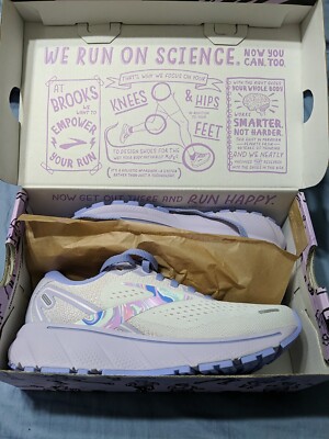 Brooks Women's US Ghost 14 Road Running Shoes White/Purple